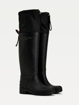 Over Knee Rubber Cleat Rainboots BLACK Tommy Hilfiger