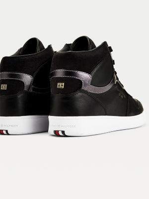 tommy hilfiger leather court trainers