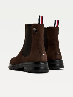 monogram buckle cleat ankle boots