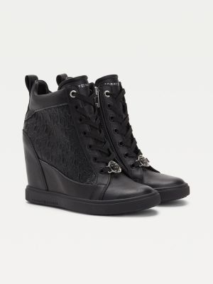 tommy hilfiger metallic dressy wedge sneaker