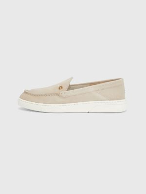 TH Comfort Collapsible Suede Loafers BEIGE Tommy Hilfiger
