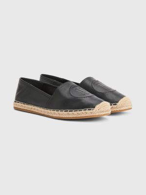 leder espadrilles schwarz