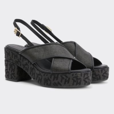 black block heel platform sandals