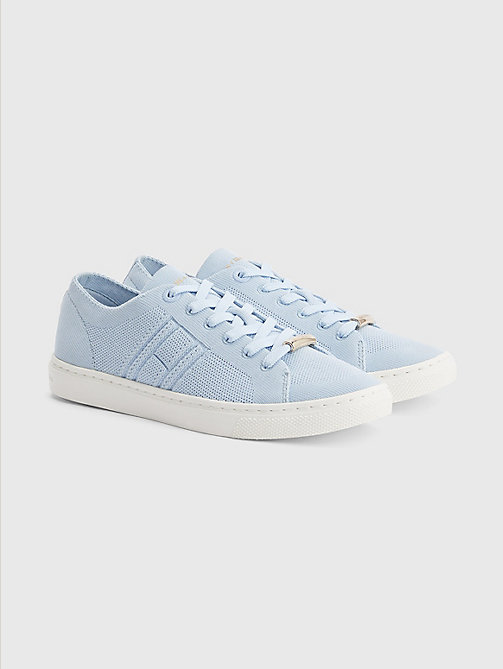 blue knitted cupsole trainers for women tommy hilfiger