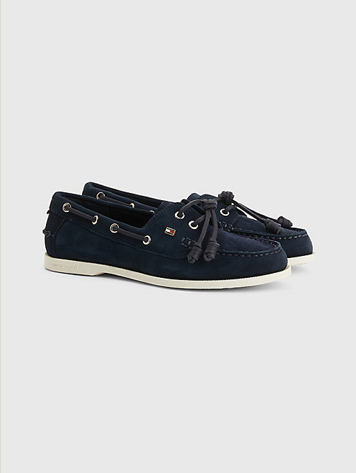 blue suede boat shoes for women tommy hilfiger