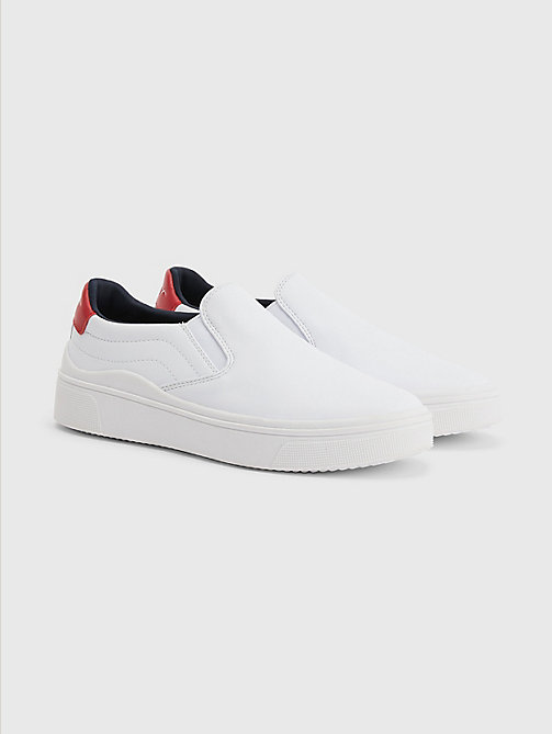 blue elevated slip-on signature trainers for women tommy hilfiger