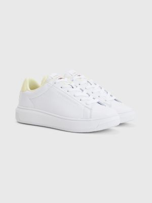 leather low trainers