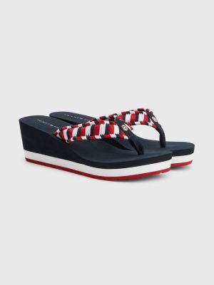 tommy hilfiger wedge flip flops