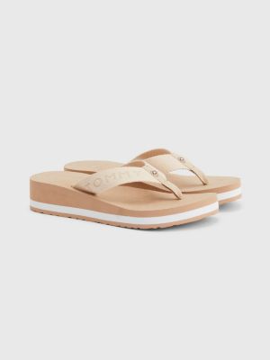 tommy hilfiger flip flops keilabsatz
