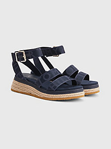 blau keilabsatz-sandale im seil-design für damen - tommy hilfiger