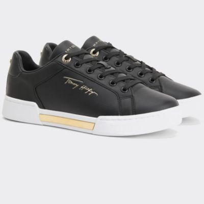 black cupsole trainers