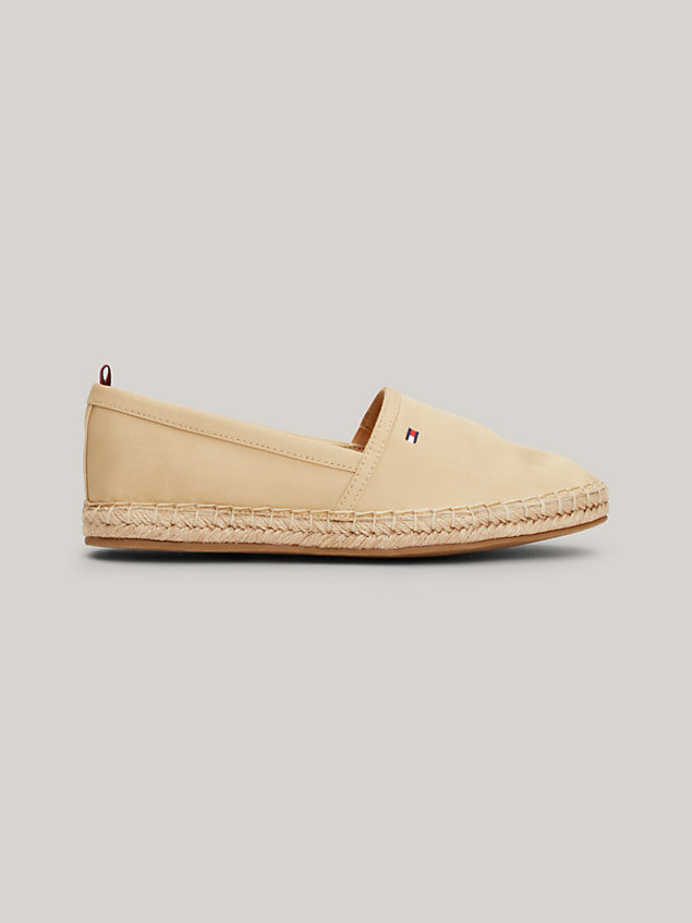 beige flat canvas flag embroidery espadrilles for women tommy hilfiger