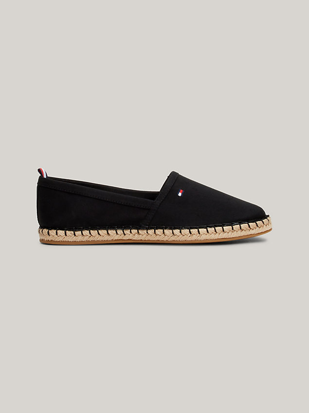 black flat canvas flag embroidery espadrilles for women tommy hilfiger