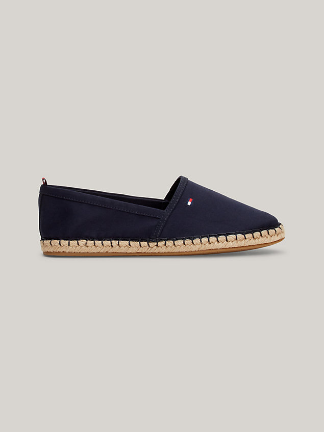 blue flat canvas flag embroidery espadrilles for women tommy hilfiger