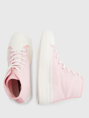 Zapatillas de lona con corte alto y escudo | ROSA | Tommy