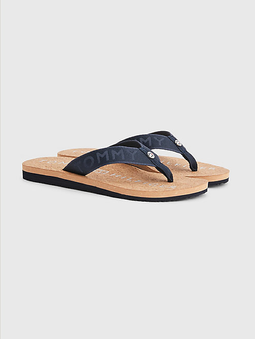 blue webbing strap beach sandals for women tommy hilfiger