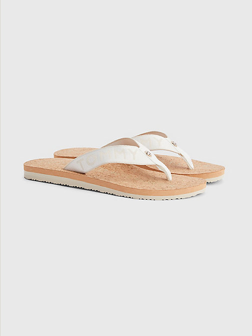 white webbing strap beach sandals for women tommy hilfiger