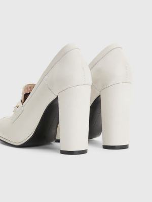 Loafer met blokhak en monogramketting | BEIGE | Tommy Hilfiger