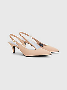 beige pointed toe sling back court shoes for women tommy hilfiger