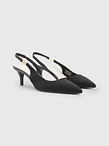 black pointed toe sling back court shoes for women tommy hilfiger