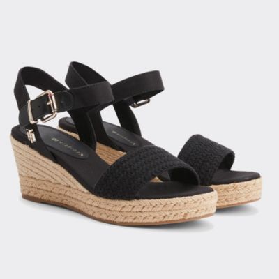 black low platform sandals