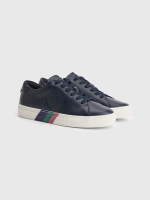 tommy embossed leather trainers
