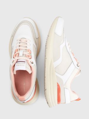 Mixed Texture Runner Trainers | BEIGE 