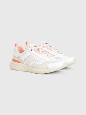 chunky mixed texture trainers