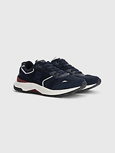 blue th monogram embroidery trainers for women tommy hilfiger