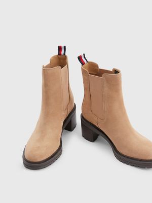 Botines Chelsea de con tacón medio | BEIGE | Tommy Hilfiger