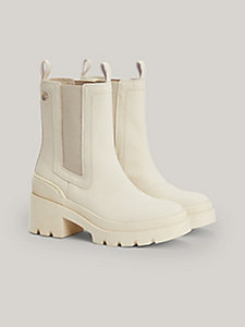 beige block heel chelsea boots for women tommy hilfiger