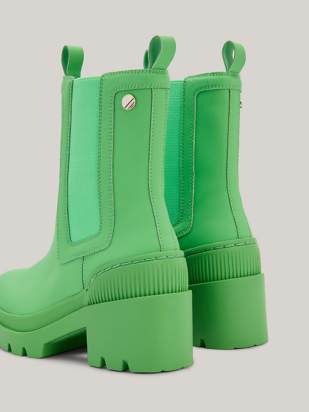green chelsea-boot mit blockabsatz für damen - tommy hilfiger