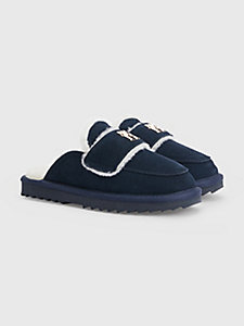 blue th monogram loafer slippers for women tommy hilfiger