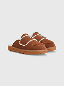 bruin th monogram loafer-pantoffel voor dames - tommy hilfiger