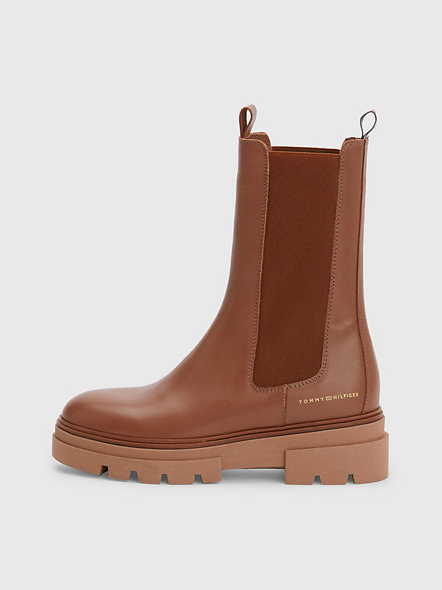 Leather Cleat Chelsea Boots | BROWN | Tommy Hilfiger