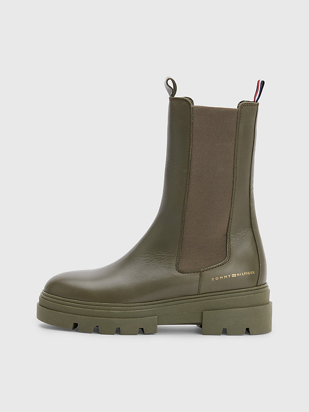Leather Cleat Chelsea Boots | KHAKI | Tommy Hilfiger