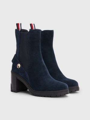 ladies blue suede ankle boots