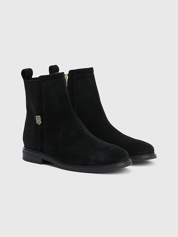 black essential ankle boots for women tommy hilfiger