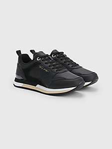 sneakers essential con logo firma nero da donna tommy hilfiger