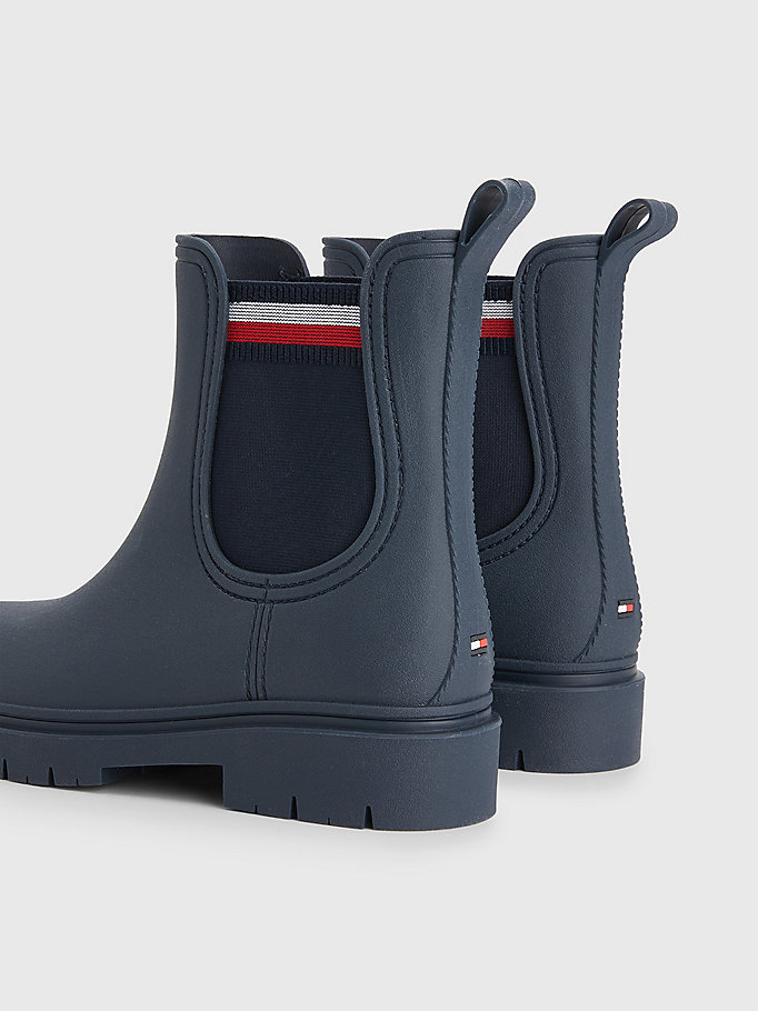 blue signature cleat ankle rain boots for women tommy hilfiger