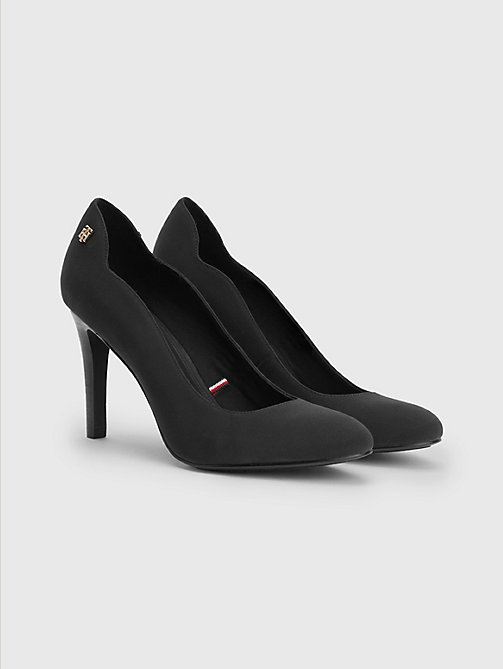 zapatos essential de tacón alto con logo negro de mujer tommy hilfiger