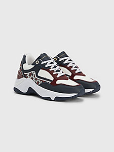 red th monogram chunky trainers for women tommy hilfiger