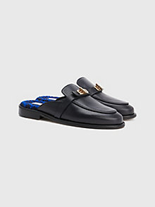 blue tommy hilfiger collection leather mules for women tommy hilfiger