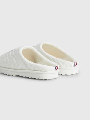 Quilted Monogram Slippers WHITE Tommy Hilfiger