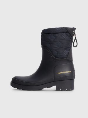 tommy hilfiger gloss ankle rain boots