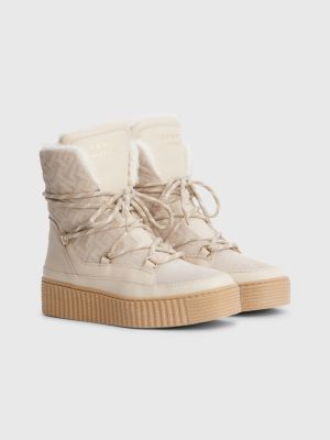 Monogram Lace-Up Snow Boots | Tommy Hilfiger