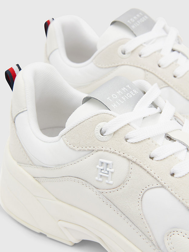 WHITE Elevated Chunky Monogram Runner Trainers for women TOMMY HILFIGER