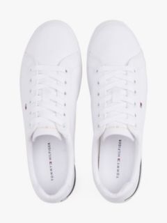 Twill Signature Lace-Up Trainers — White 3