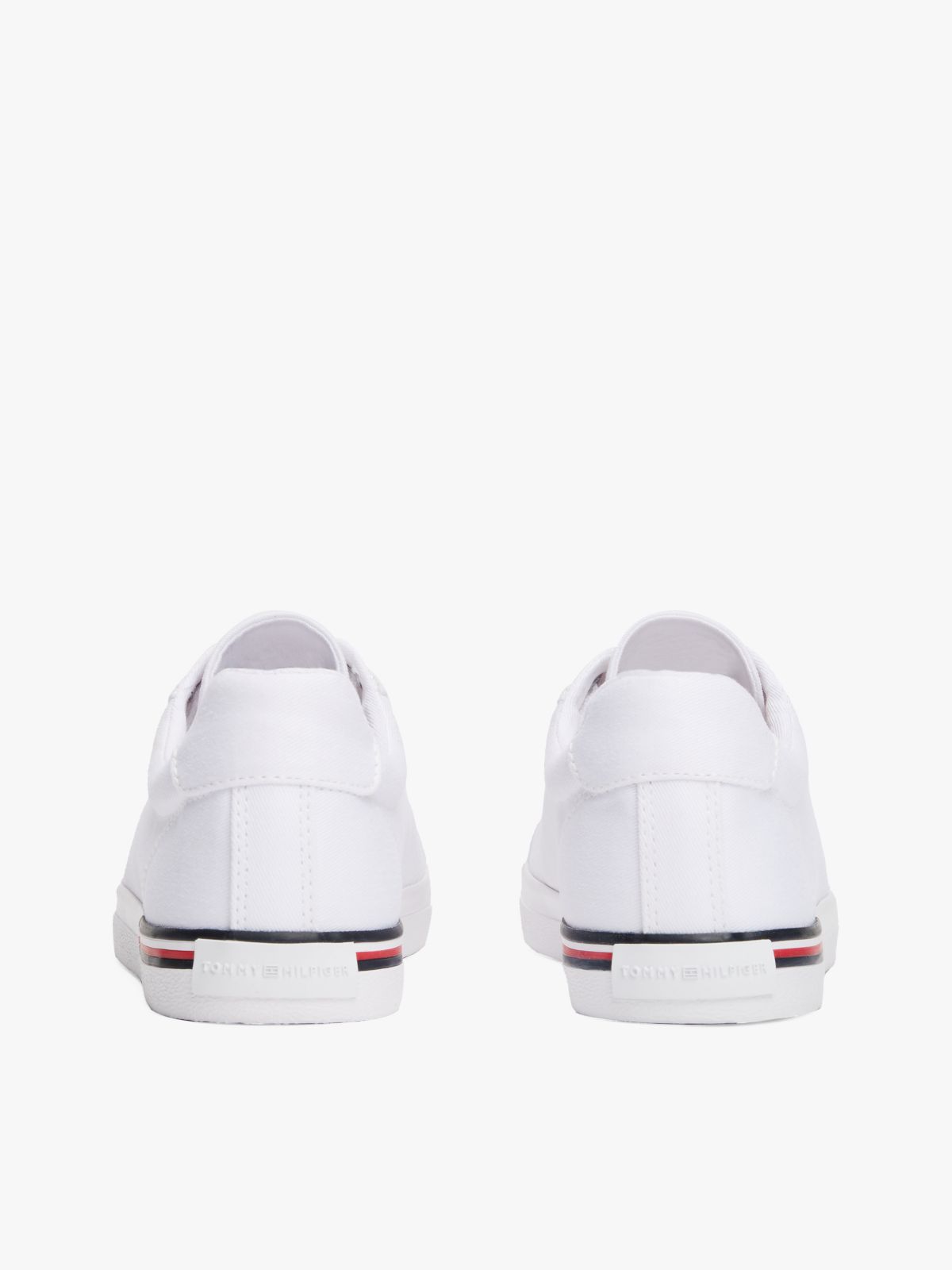 Twill Signature Lace-Up Trainers — White