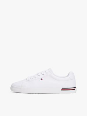 weiß sneaker mit logo-prägung und branding für damen - tommy hilfiger